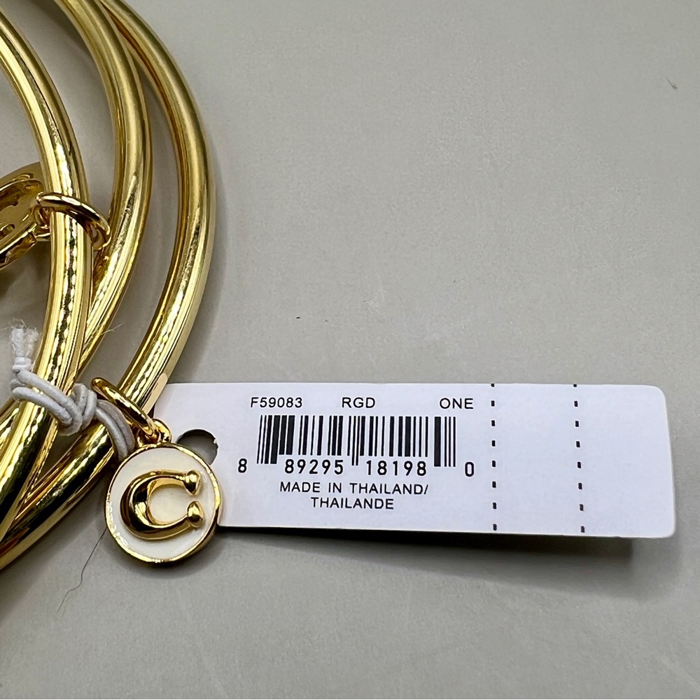 ✨COACH Horse & Carriage Bangle Bracelet Trio | Gold-Tone | NWT | Retail ~$100+✨ - Picture 7 of 8